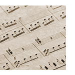 Decorative image. Icon depicting sheet music
