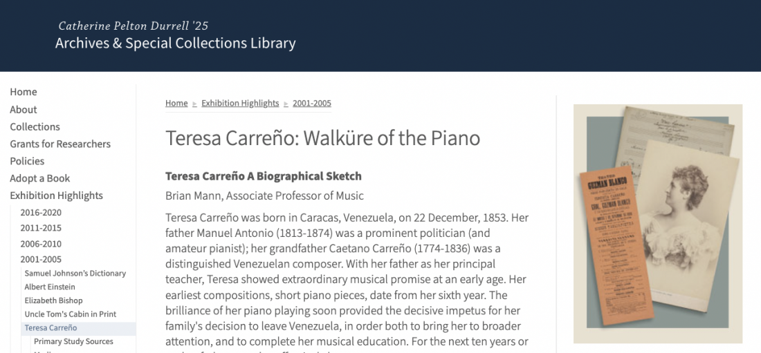 [Exhibition] Teresa Carreño: Walküre of the Piano
